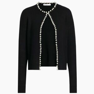 🌺🌺NWT Design History Black Sweater with Pearl Accents from SAKS FIFTH